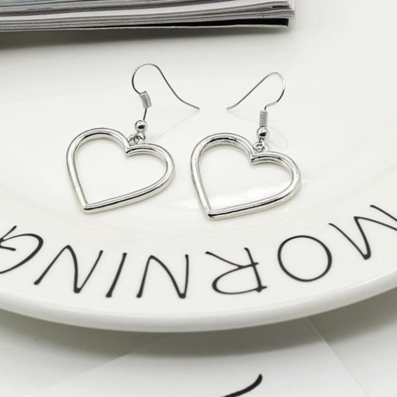 Silver Heart Earrings - Picture 6 of 10